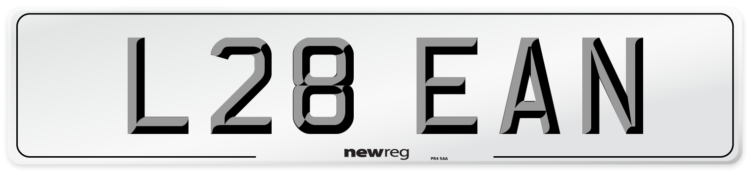 L28 EAN Number Plate from New Reg